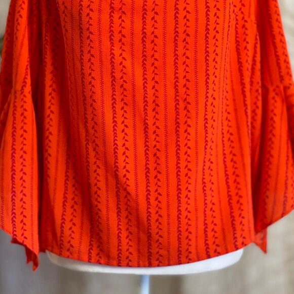 NWOT AND Bardot Orange Flutter Sleeve Off Shoulder Blouse Boho Peasant Size 16 - Picture 3 of 8